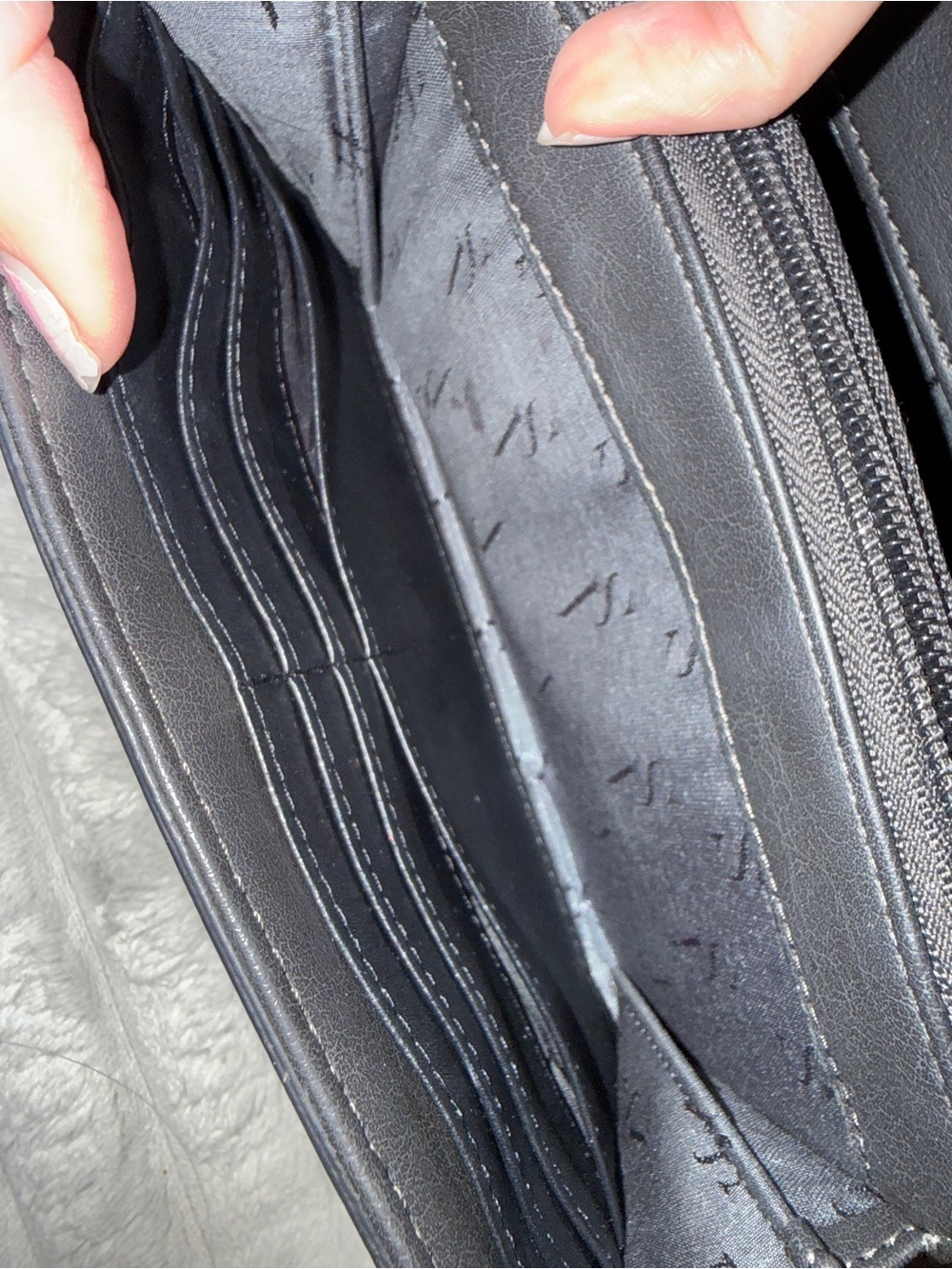 Simply Vera Vera Wang Black Clutch with Pale Pink Floral Accents - Picture 7 of 9